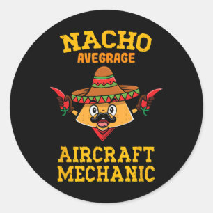 Adesivo Redondo Mecânico médio da aeronave nacho mexicana
