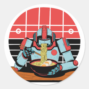 Adesivo Redondo Mecha Ramen