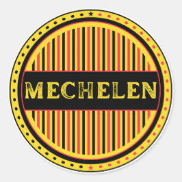 Adesivo Redondo Mechelen City Pride Emblem – Belgian Identity
