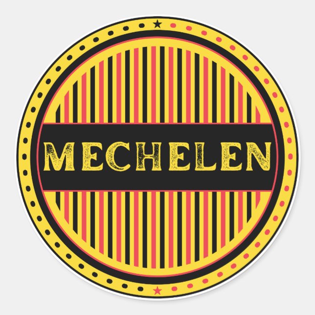 Adesivo Redondo Mechelen City Pride Emblem – Belgian Identity (Frente)