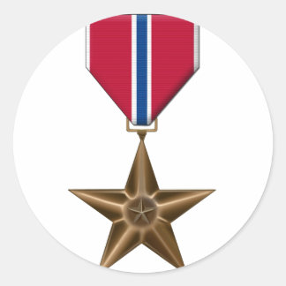 Adesivo Redondo Medalha Bronze Star