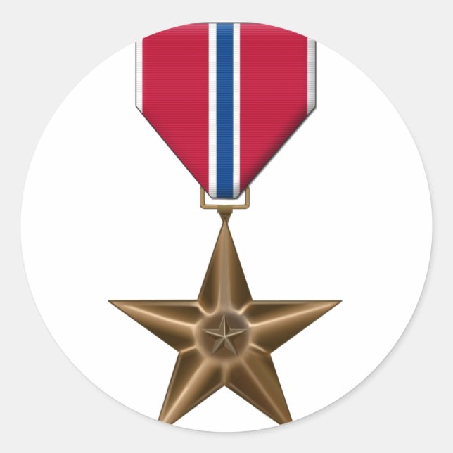 Adesivo Redondo Medalha Bronze Star (Frente)