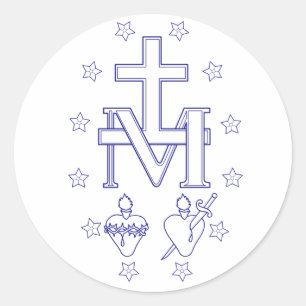 Adesivo Redondo Medalha de Nossa Senhora das Graças Arte Fina Mila