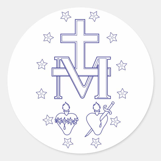 Adesivo Redondo Medalha de Nossa Senhora das Graves (Frente)