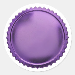 Adesivo Redondo Medalha de Prêmio Estrela em Folha Violeta 3D