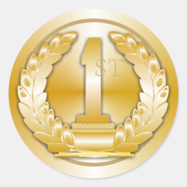 Adesivo Redondo Medalha Dourada (Frente)