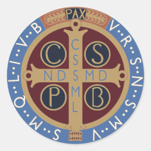 Adesivo Redondo Medalha santo Benedict