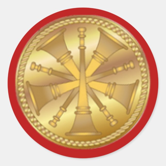 Adesivo Redondo Medalhão Dourado de Mata-Fogo 5 (Frente)