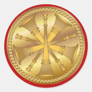 Adesivo Redondo Medalhão Dourado de Mata-Fogo 5