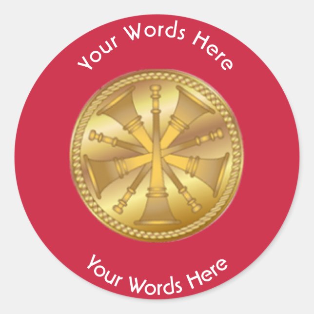 Adesivo Redondo Medalhão Dourado dos Chefes de Bombeiro 5 (Frente)