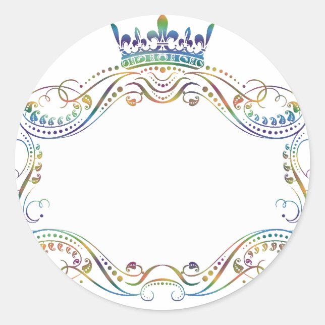 Adesivo Redondo Medalhão Real com Autocolantes (Frente)