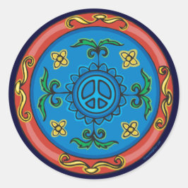 Adesivo Redondo Medallion Design Peace Sign