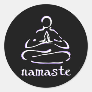 Adesivo Redondo Mediação do Lotus Pose Namaste Yoga