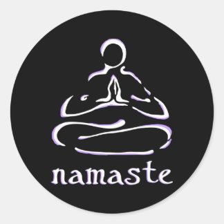 Adesivo Redondo Mediação do Lotus Pose Namaste Yoga