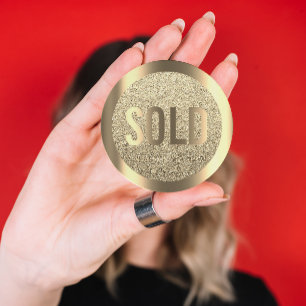 Adesivo Redondo Mediador imobiliário para fora vendido do ouro do