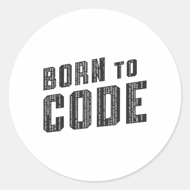 Adesivo Redondo Medical Coder Born To Code Coding ICD Programmer (Frente)