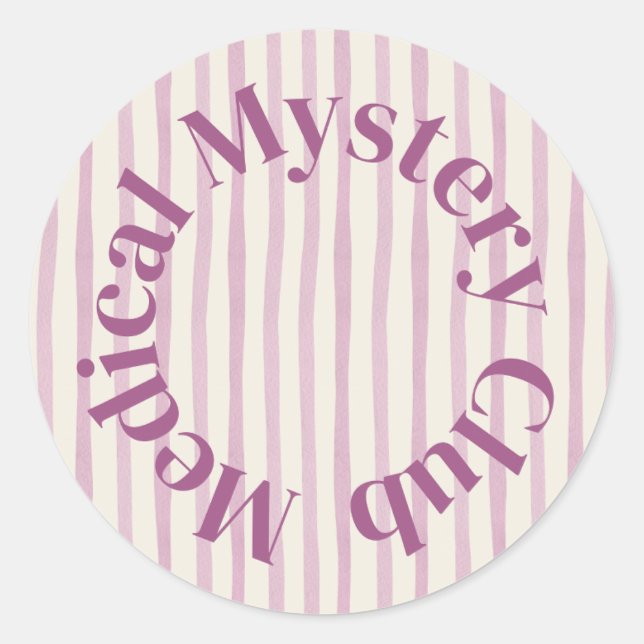 Adesivo Redondo 'Medical Mystery Club' Cute Health Humor Sticker (Frente)