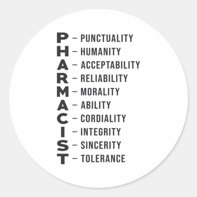 Adesivo Redondo Medicamento Farmacêutico Técnico de Farmácia (Frente)