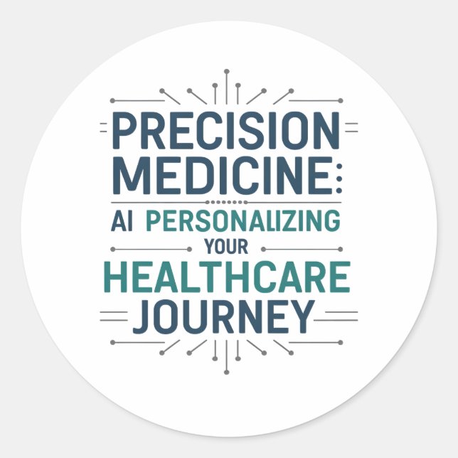 Adesivo Redondo Medicina Precision - Personalização da IA no setor (Frente)