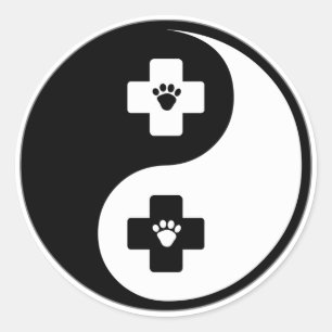 Adesivo Redondo Medicina veterinária de Yin Yang