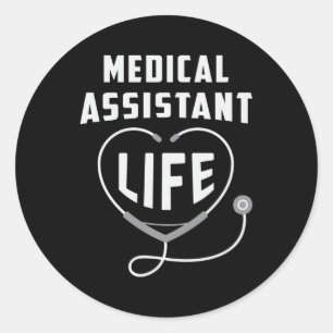 Adesivo Redondo Médico Assistente de Medicina Enfermeira Enfermei