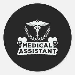 Adesivo Redondo Médico Assistente Médico Enfermeiro Medicina Eng