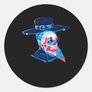 Adesivo Redondo Médico da Peste Média Idade Média Doutor Steampunk