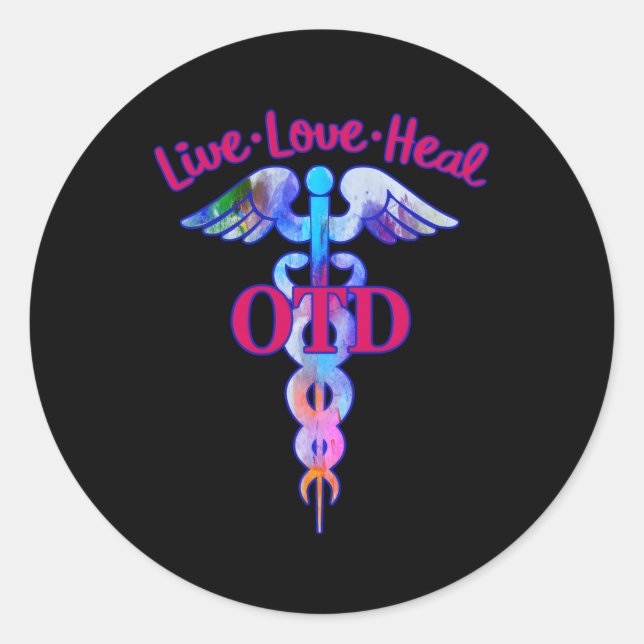 Adesivo Redondo Médico Da Terapia Ocupacional Otd Live (Frente)