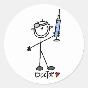 Adesivo Redondo Médico de Boneco de Palito