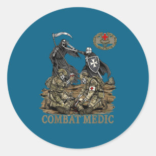 Adesivo Redondo Médico de Combate 68w Veterano Doc