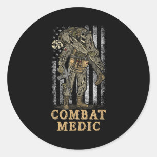 Adesivo Redondo Médico de Combate 68w Veterano Médico