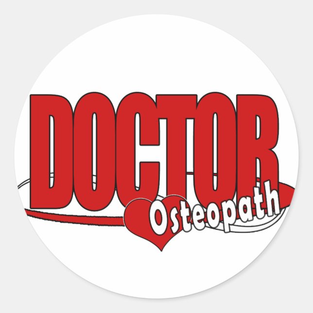 ADESIVO REDONDO MÉDICO DE LOGOTIPOS OSTEOPATH (Frente)