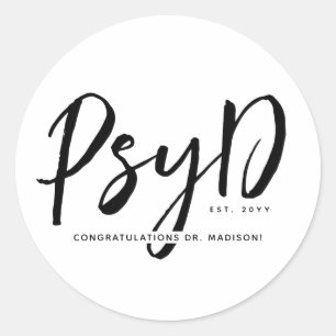 Adesivo Redondo Médico de PsyD Personalizado
