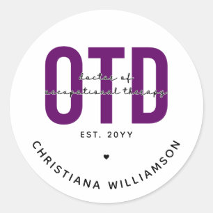 Adesivo Redondo Médico de Terapia Ocupacional Púrpura Personalizad