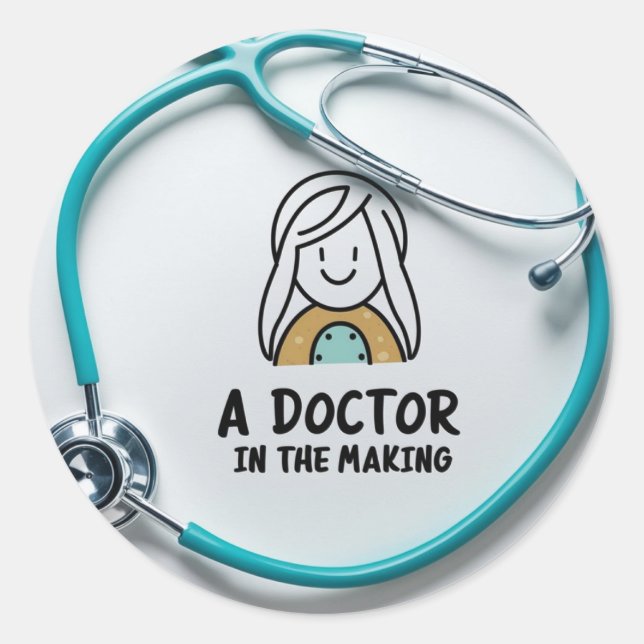 Adesivo Redondo Médico em formação (Frente)
