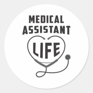 Adesivo Redondo Médico Médico-Médico de Vida do Médico-Assiste