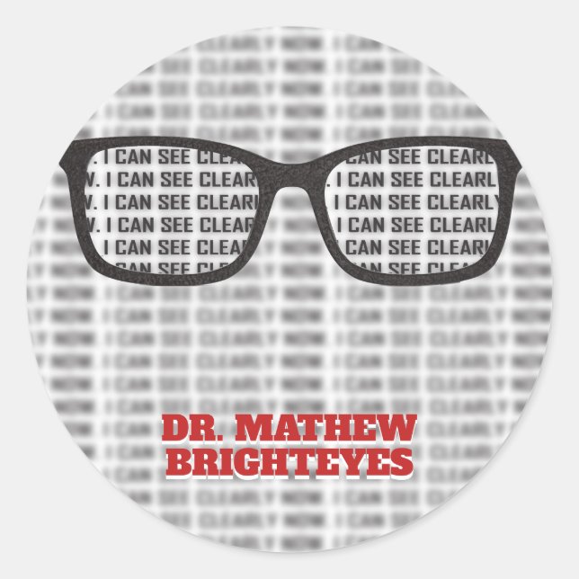 Adesivo Redondo Médico Ocular Optometrista (Frente)