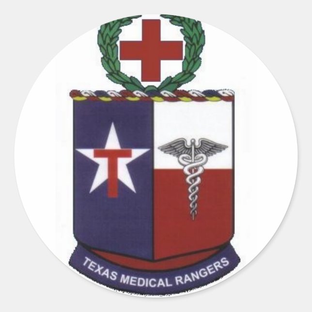 Adesivo Redondo médico-texas Rangers redondo decal (Frente)