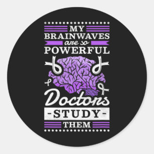 Adesivo Redondo Médicos estudam minhas poderosas ondas cerebrais