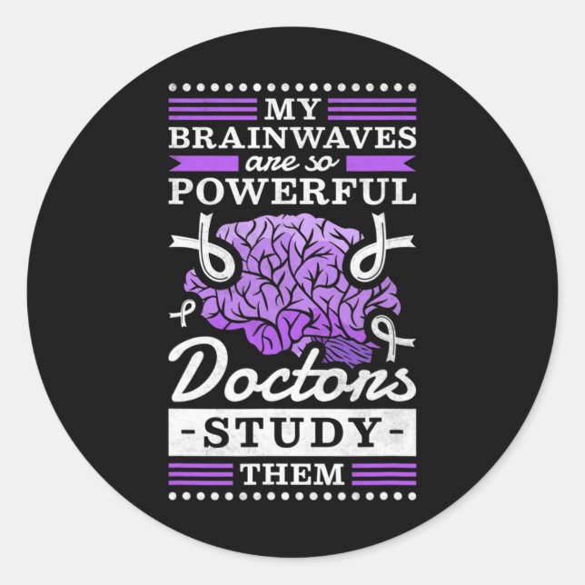Adesivo Redondo Médicos estudam minhas poderosas ondas cerebrais (Frente)