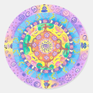Adesivo Redondo Medilludesign - meditação da mandala