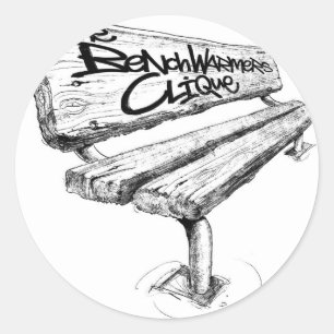 Adesivo Redondo médio benchwarmers_logo_sharpened