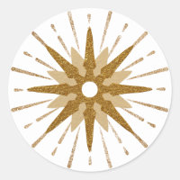 Médio-século Moderno Dourado Starburst