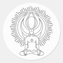 Adesivo Redondo Meditação.