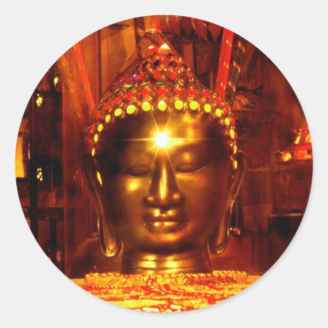Adesivo Redondo Meditação de Buda (Frente)