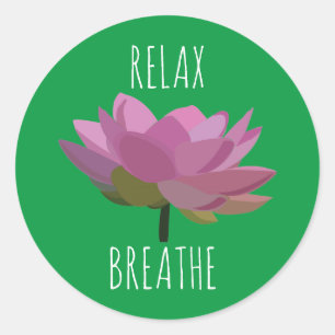 Adesivo Redondo Meditação de Yoga Flor de Lótus