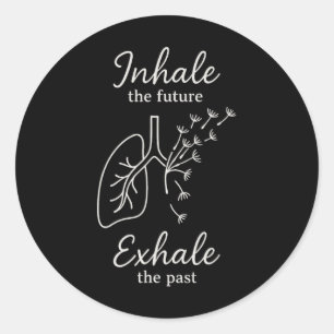 Adesivo Redondo Meditação de Yoga Inspirador Respirar Inalar Exala