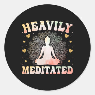 Adesivo Redondo Meditação de Yoga Yogi - Yoga Zen Fortemente Medit