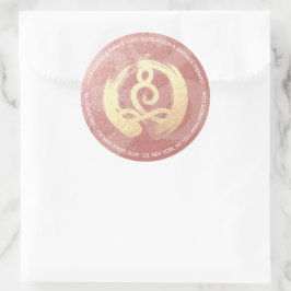 Adesivo Redondo Meditação do treinador de vida Yoga Pose Zen OM