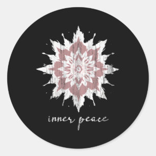 Adesivo Redondo Meditação Esotérica Flor de Lótus Paz Interior Yog